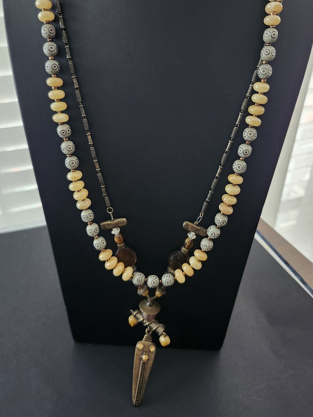 Chicos Tribal-inspired Necklace and Acrylic Beaded Necklace (2)